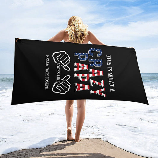 This Is What A Crazy Papa Custom Name Beach Towel
