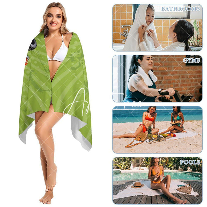 5 pieces Personalized Name Various Racing Cars Beach Towel